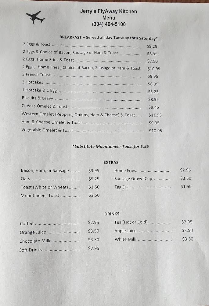 Jerry's FlyAway Kitchen Menu image 1